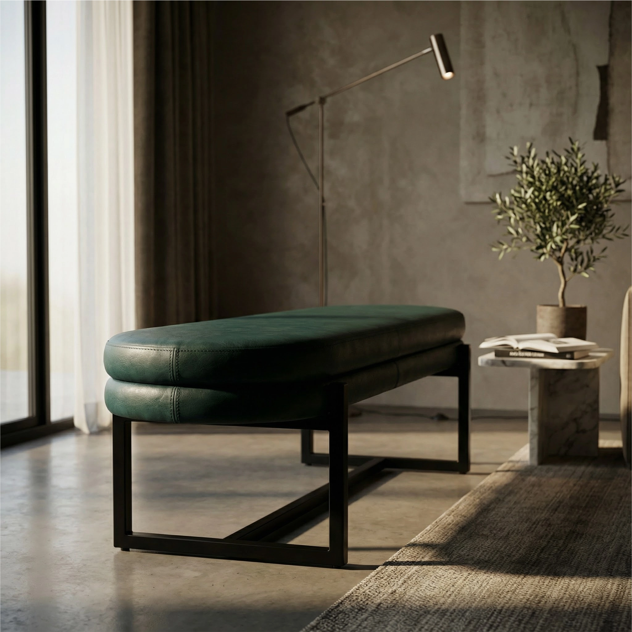 prominata-aiko-59-leatherette-metal-powder-coat-bench