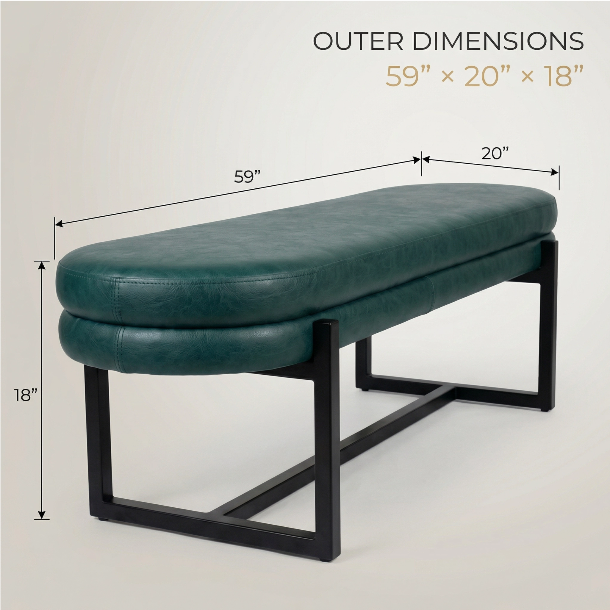 prominata-aiko-59-leatherette-metal-powder-coat-bench