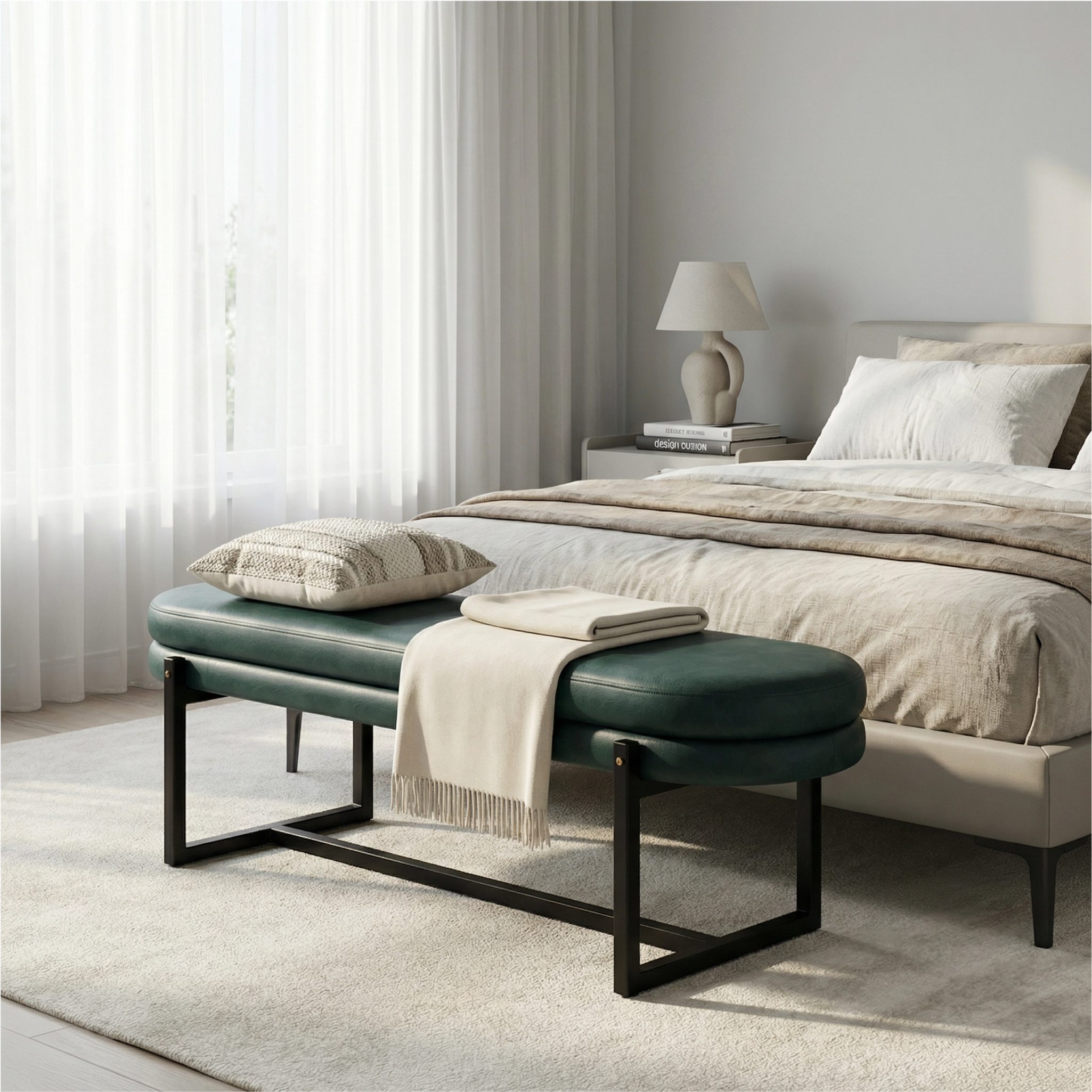 prominata-aiko-59-leatherette-metal-powder-coat-bench