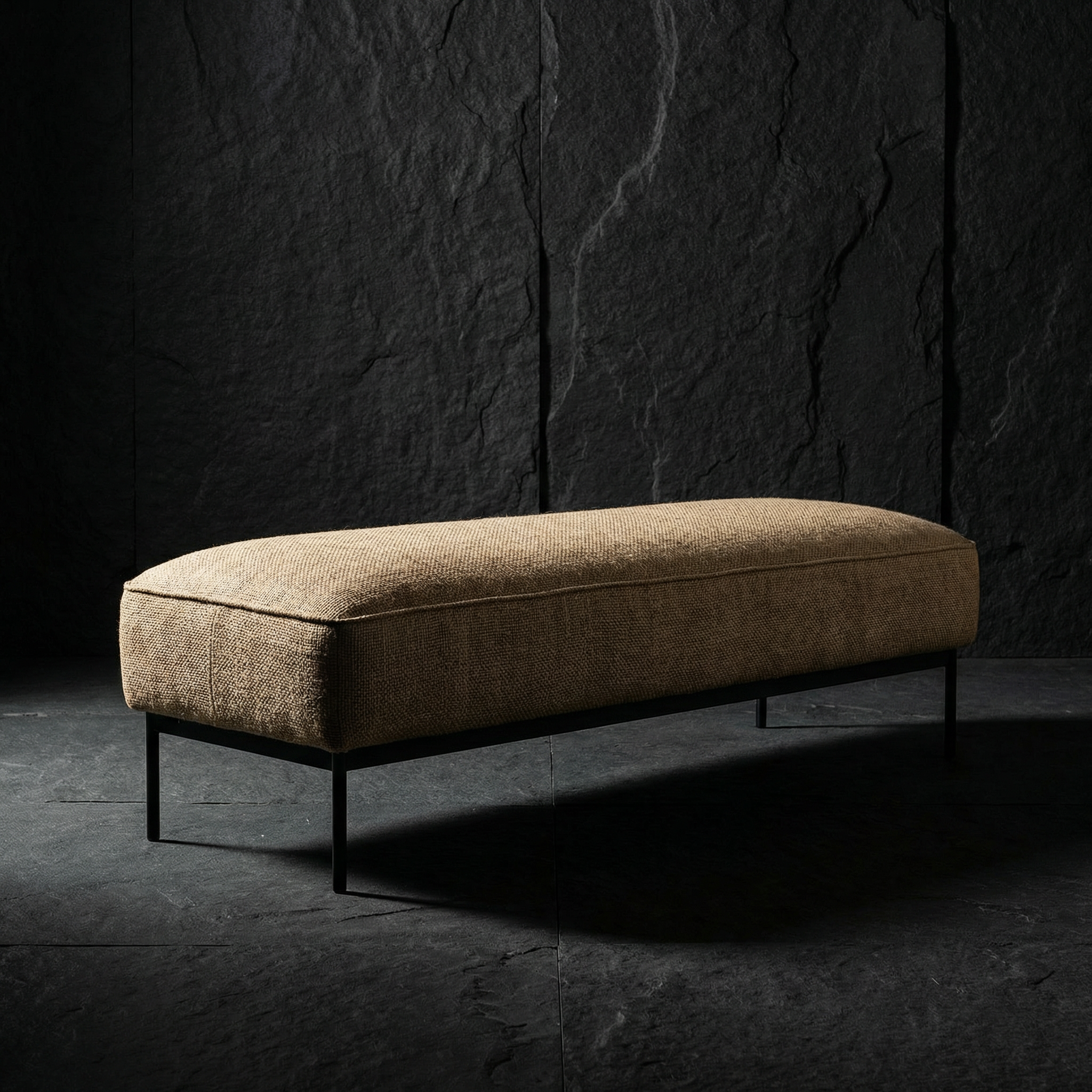 decker-nova-60-jute-upholstered-powder-coat-bench