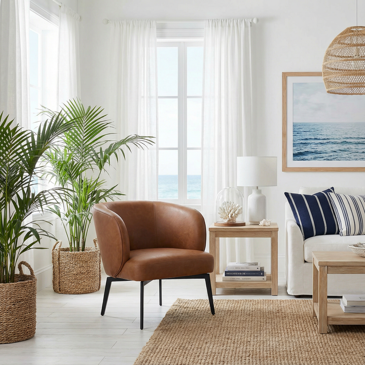 Asahi Coot 28" Upholstered Powder Coat Accent-Chair