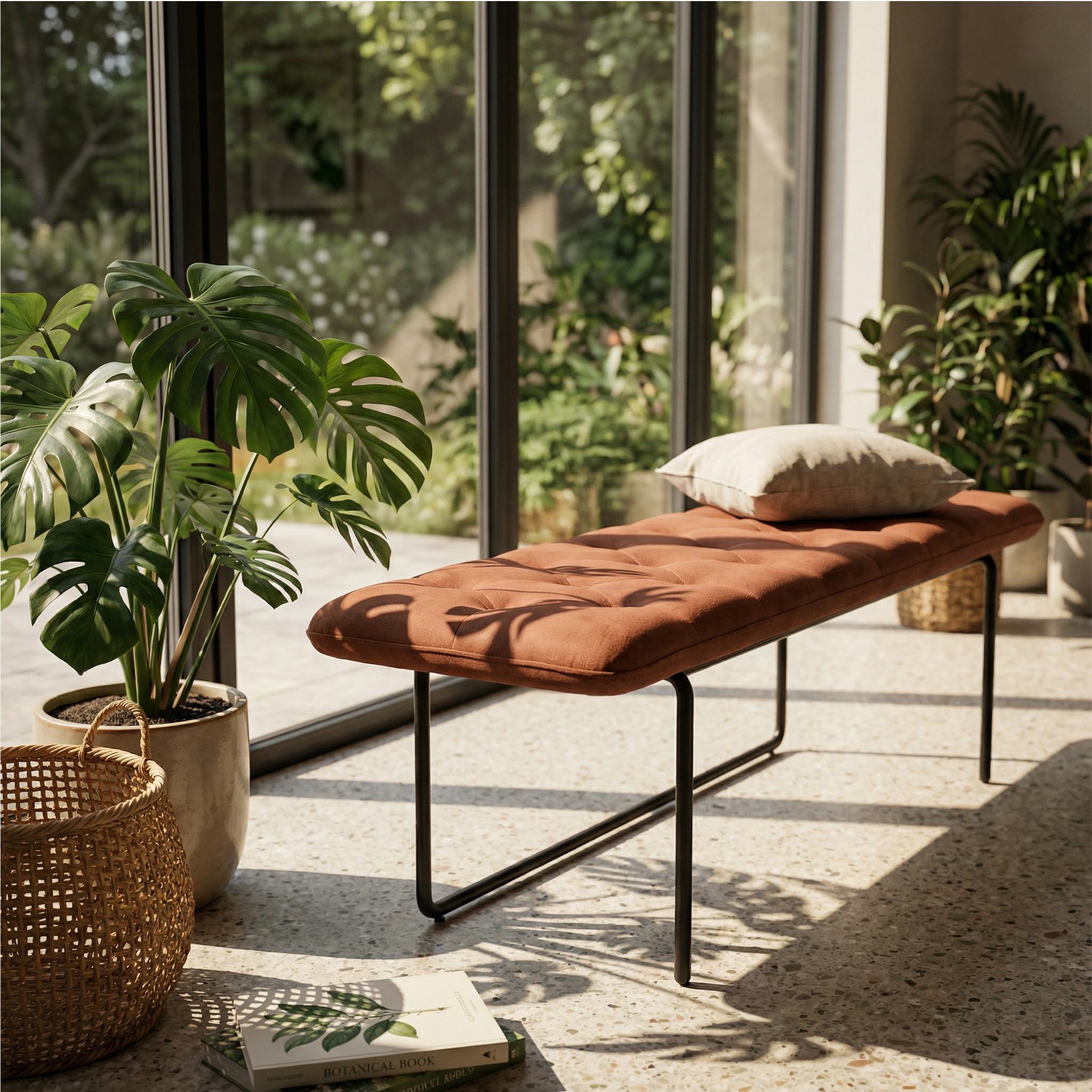 petal-haydn-59-upholstered-metal-powder-coat-bench